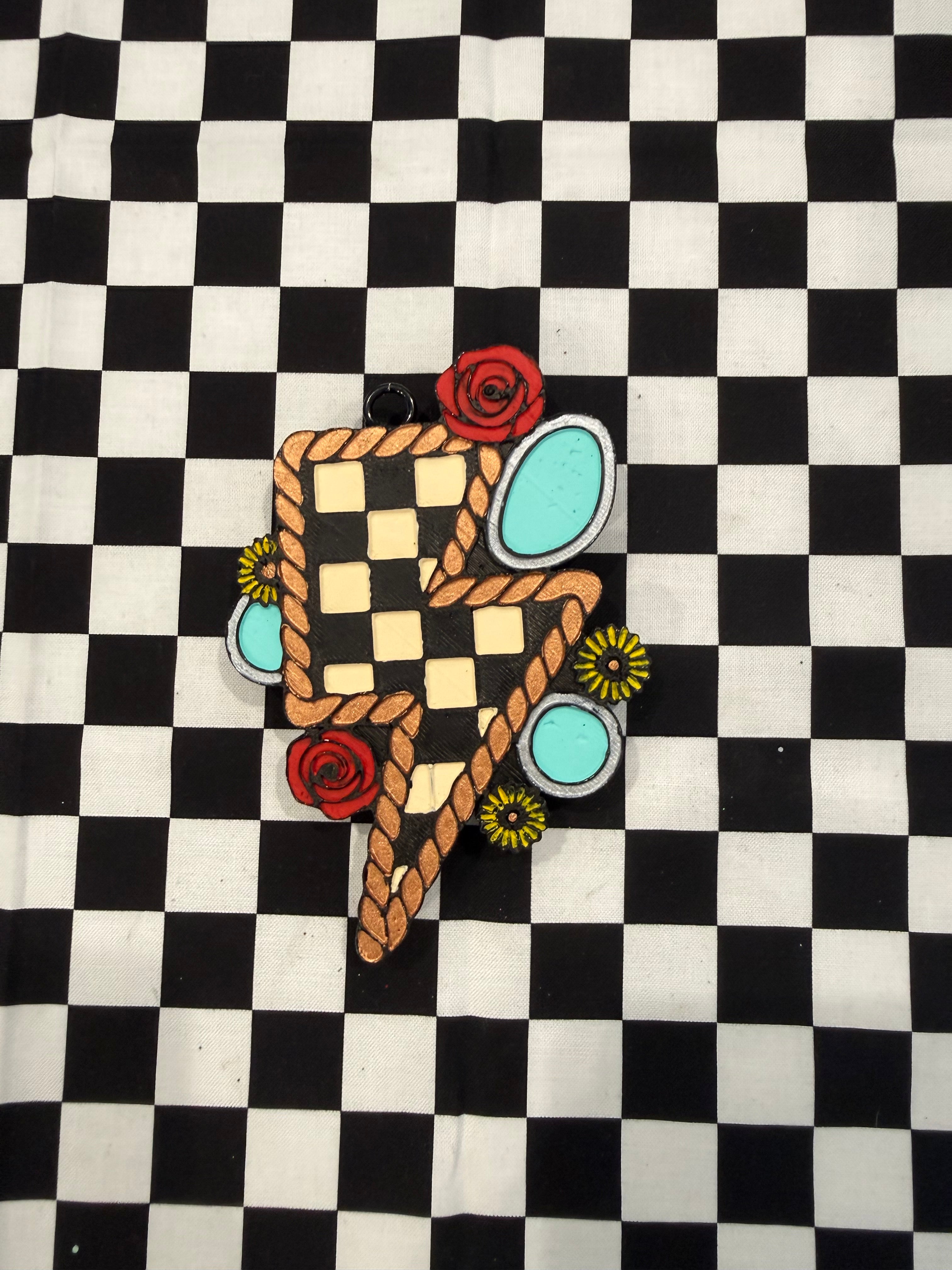 Western Checkered Car Freshie