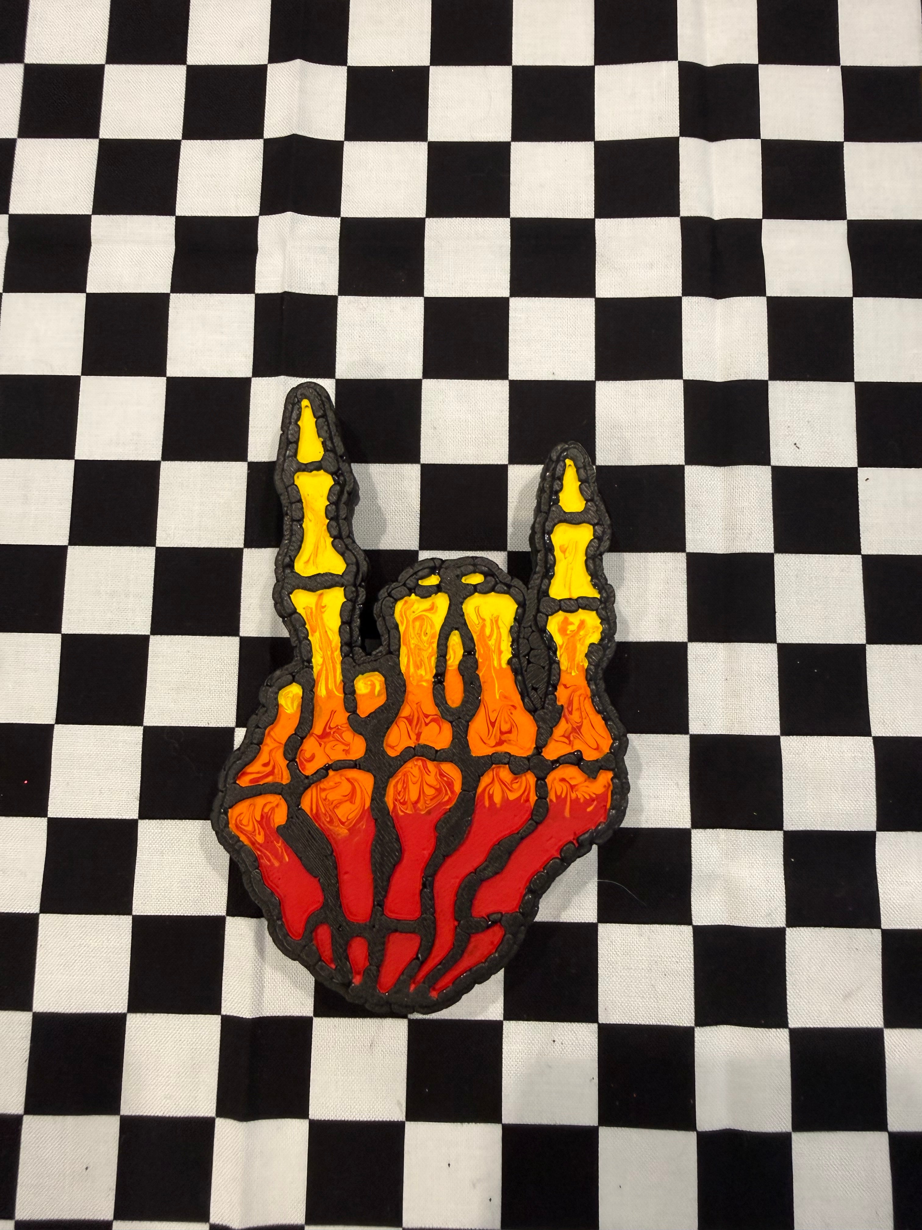 Skeleton Rock Hand Car Freshie