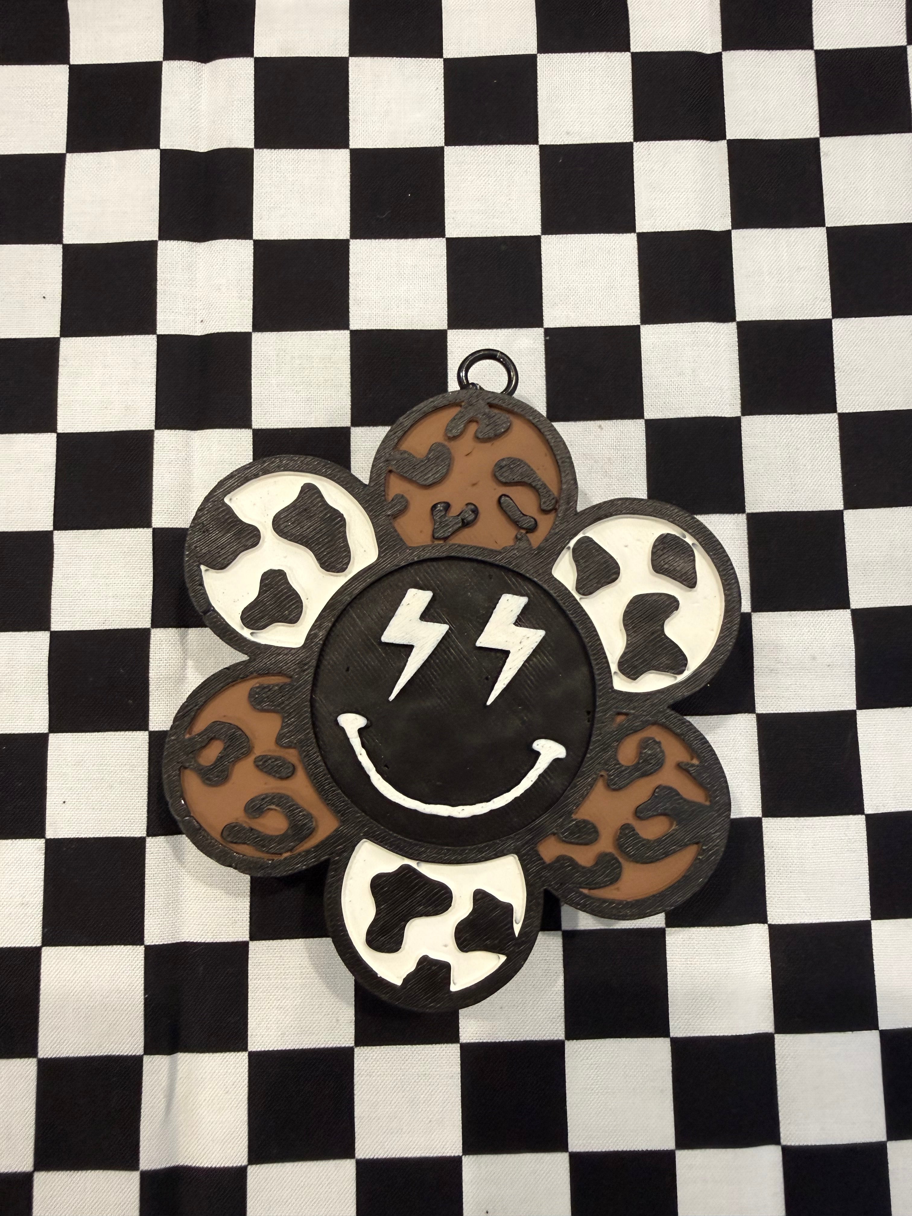 Lightning Smiley Flower Car Freshie